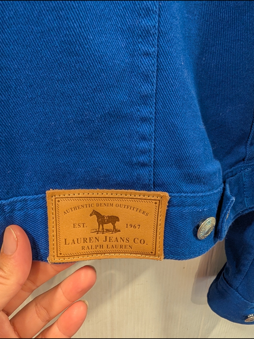 LAUREN RALPH LAUREN Women's Royal Blue Denim Jacket Size Medium - Picture 6 of 9